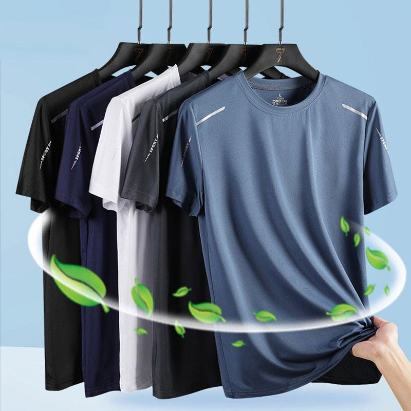 GMYM เสื้อยืดแขนสั้น คอกลม ระบายอากาศได้ดี สไตล์สปอร์ต สําหรับผู้ชาย