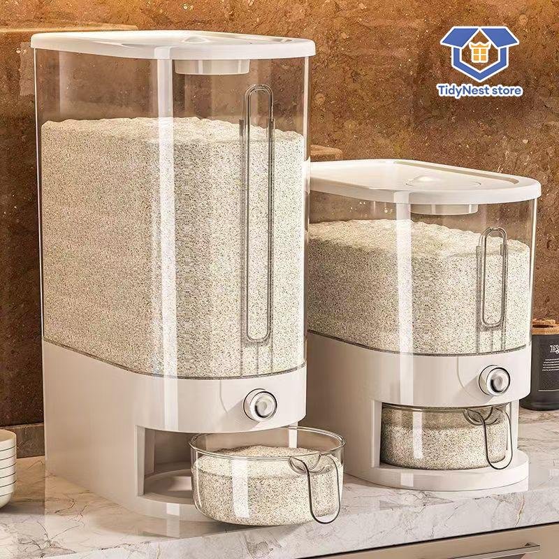 TN ถังข้าวสาร ถังใส่ข้าวสาร 5/10KG กล่องเก็บข้าวสาร Rice Storage Bucket และกันแมลง กล่องเก็บอาหารแห้ง มีล้อด้วย เกรดอาหาร ของใช้ในครัวเรือน การจัดเก็บอาหาร ภาชนะเก็บข้าว ไฮกราเด
