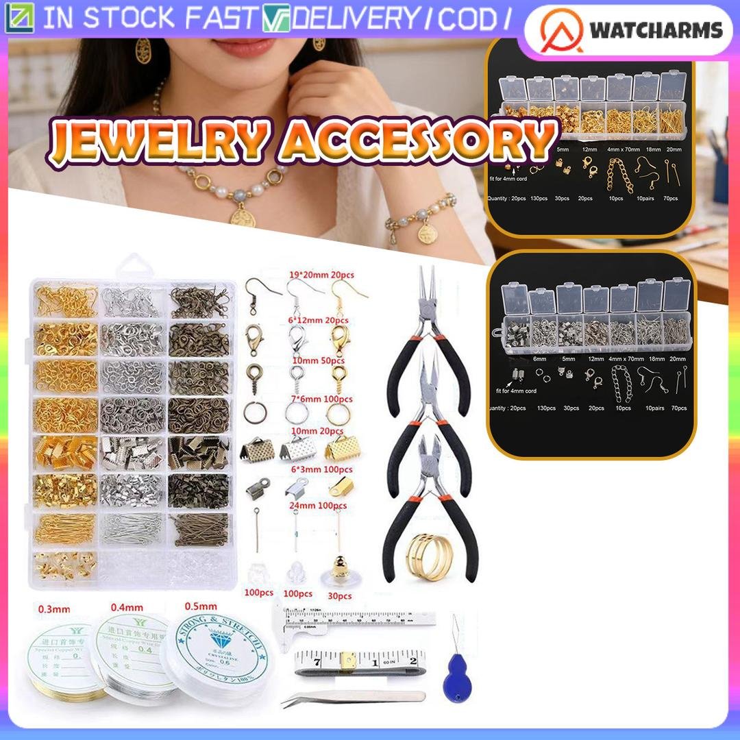 ส่งของเร็วมาก！เซตใหญ่ ชุดเครื่องมือทําเครื่องประดับ คีม ตะขอเกลียว ชุดกล่องตะขอ ต่างหู สร้อยคอ งานฝีมือ DIY