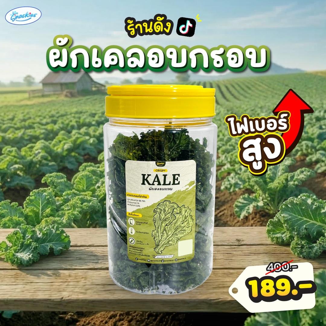 [เคลถัง] ผักเคลอบกรอบ 1 ถัง ออร์แกนิก ไขมันต่ำ ไม่ทอด กรอบ กินเพลิน ไม่รู้สึกผิด ขนม ของกิน snackies