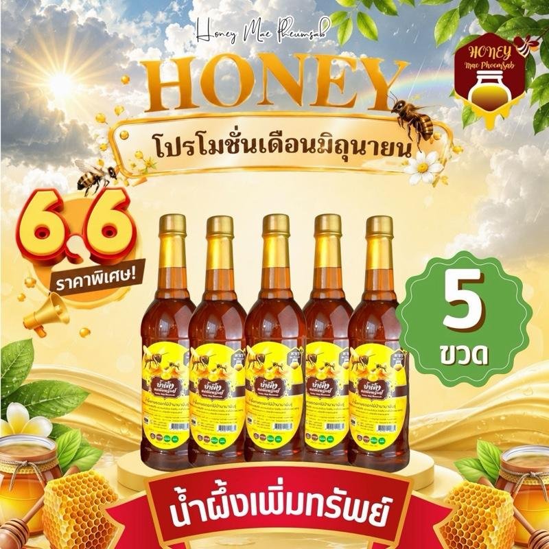 น้ำผึ้งแม่เพิ่มทรัพย์ 5 ขวดใหญ่ น้ํา ผึ้ง